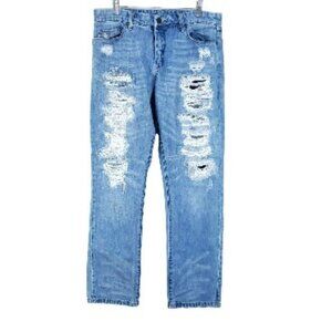 Blank NYC Destroyed Jeans Men's Sz 34/32 Light Wash